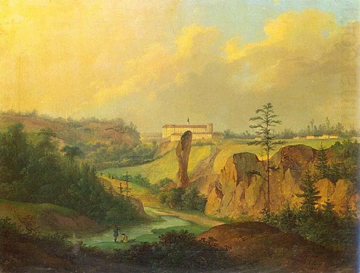Antoni Lange View from Ojcow - View of Pieskowa Skala Castle. china oil painting image